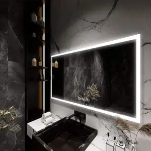 Espejo de baño inteligente con iluminación LED antivaho de estilo moderno