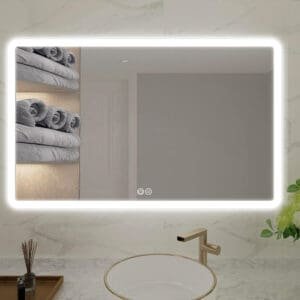 Back Lighted Rectangle Modern Style Led Bathroom Mirror