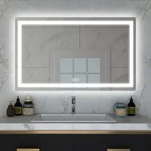 Rectangle Led Front Light Fog Free Bathroom Mirror