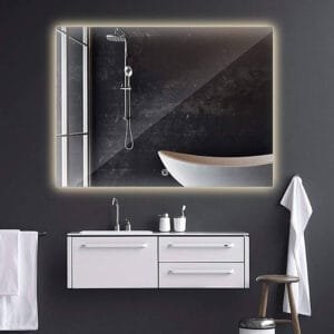 HE18-6B Back Light Defogger Three Color Temperature Bathroom Mirror