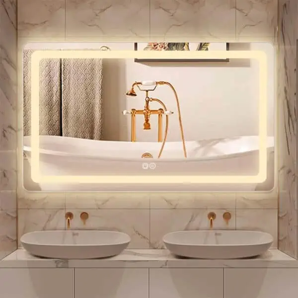 Rectangle Wall-mounted Led Lighted Bathroom Mirror