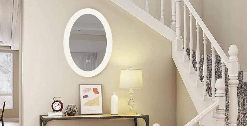 oval led mirror