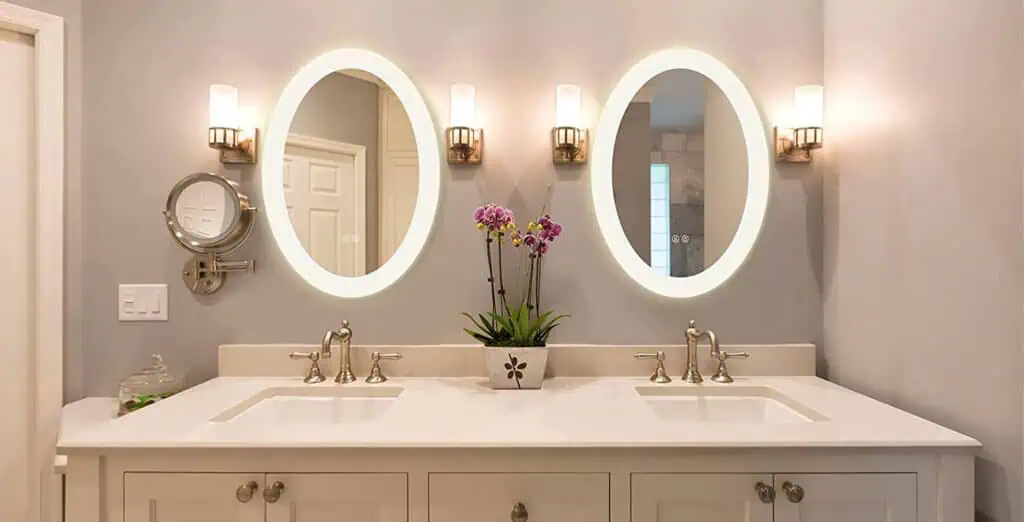 oval led mirror