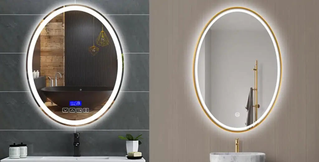 oval led mirror