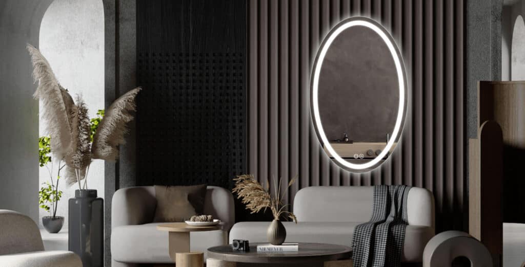 oval led mirror