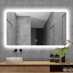 HE18-10B Frameless Wall Mounted Smart Anti Mist LED Light Up Anti Fog Bathroom Mirror