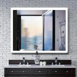 HE18-1A Rectangle Frontlit iIlluminated Light Up Smart LED Bathroom Mirror With Lights