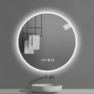 HE18-22B OEM/ODM Frameless Wall Mounted Bathroom Backlit Round LED Mirror