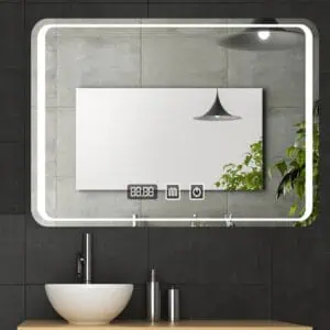 HE18-3A Illuminated Frontlit Touch Screen Smart Anti Mist LED Anti Fog Bathroom Mirror