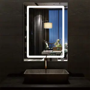 HE18-4A Frameless Touch Screen Anti Mist Smart Wall Mounted Frontlit Anti Fog LED Mirror