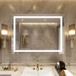 HE18-5A Wall Mounted Rectangle Rrontlit Anti Mist LED Bathroom Mirror Anti Fog LED Mirror