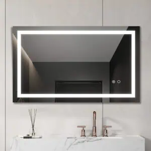 HE18-5A Frameless Wall Mounted Bedroom Light Up Illuminated Smart Bathroom Mirrors