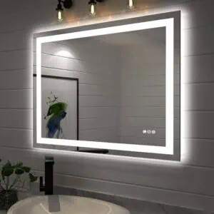 HE18-5B Backlit Frameless Wall Mounted Rectangle Anti Mist LED Mirror Anti Fog Mirror