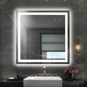 HE18-5B Backlit Frameless Wall Mounted Rectangle Anti Mist LED Mirror Anti Fog Mirror