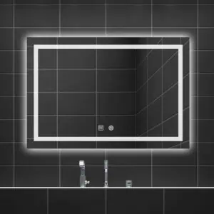 HE18-5B OEM/ODM Frameless Rectangle Backlit Rectangle Smart Bathroom LED Wall Mirror