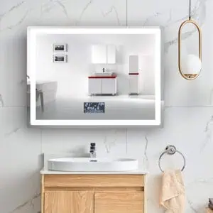 HE18-7A Frontlit Rectangle Anti Mist Bathroom Mirror With Light Anti Fog LED Mirror