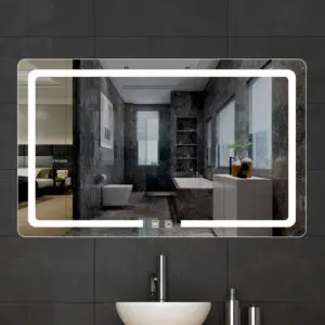 HE18-7A Rectangle Wall Mounted Illuminated Light Up Large Mirror With Lights