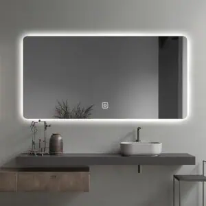 HE18-8B Smart Large Rectangle Frameless Wall Mmounted LED Bathroom Back Lit Mirror