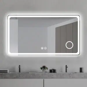 HE18-9B Bathroom Rectangle Frameless Backlit Illuminated LED Mirror With Lights For Wall