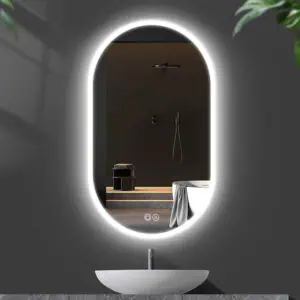 HE20-2B Capsule Shape Large Backlit Smart Bathroom LED Long Mirror With Light