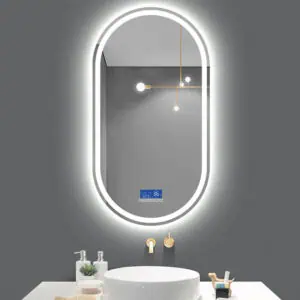 HE20-4B Frameless Smart Wall Mounted Bathroom Capsule Backlit Light Up Wall Mirror