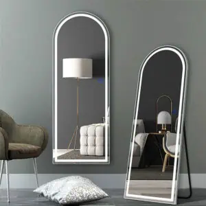 HE21-1 Arched Design Touch Screen Bluetooth Smart LED Full Length Mirror With Lights