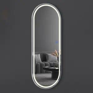 HE21-2 Capsule Shape Touch Screen 3000K-6000K Full Length Mirror With LED Lights