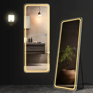 HE21-3 Frameless Illuminated Bedroom Smart Touch Screen Full Length Mirror With LED