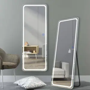 HE21-3 Frameless Illuminated Bedroom Smart Touch Screen Full Length Mirror With LED