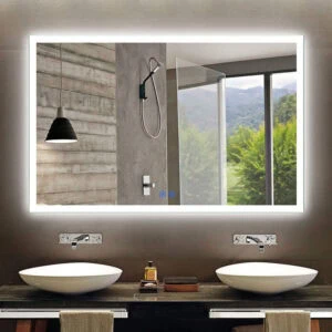 HE18-1B Frameless Wall Mounted Rectangle Anti-fog Backlit Anti Mist Bathroom Mirror