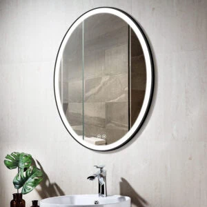 HE18-26L Customized Oval Smart Illuminated Bedroom Bathroom LED Framed Mirror