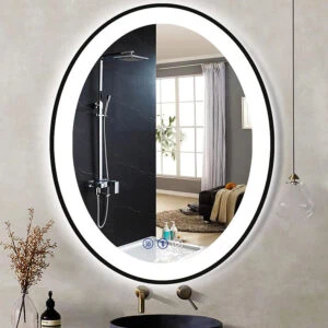 HE18-26L Customized Oval Smart Illuminated Bedroom Bathroom LED Framed Mirror