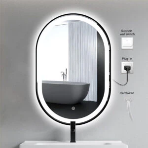 HE20-4L Wall Mounted Bathroom Bedroom Touch Screen Smart LED Framed Backlit Mirror