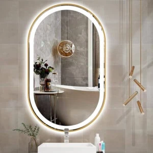 HE20-4L Wall Mounted Bathroom Bedroom Touch Screen Smart LED Framed Backlit Mirror