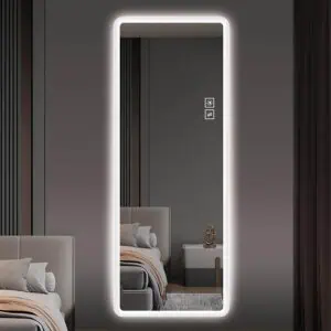 HE21-10 Rectangle Illuminated Touch Screen Frameless Smart Light Up Full Length Mirror