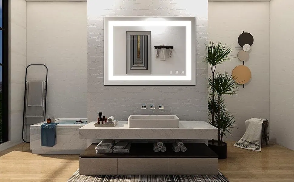 bathroom mirror height