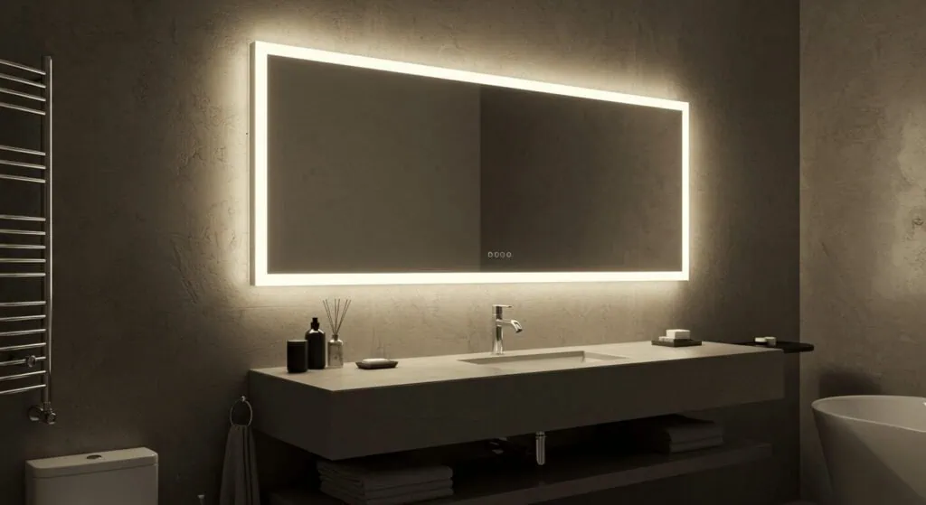 how to hang a frameless bathroom mirror