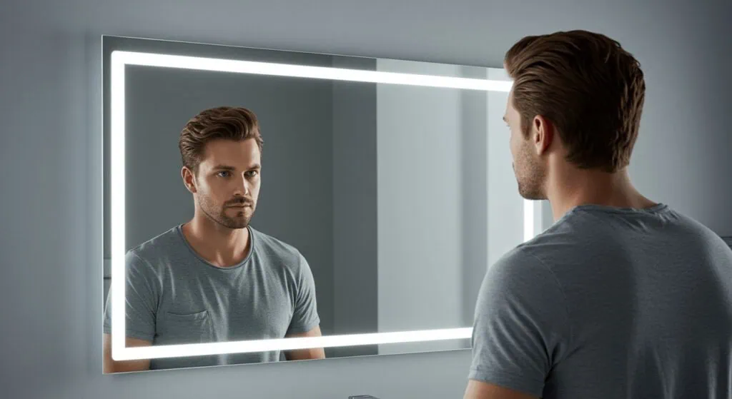 use a regular mirror in the bathroom