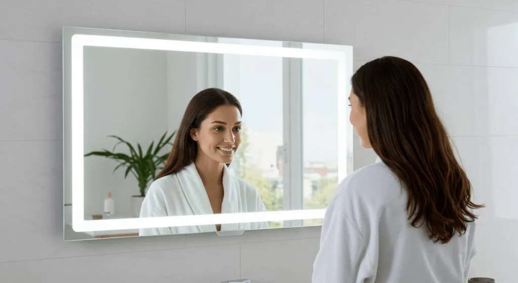 use a regular mirror in the bathroom