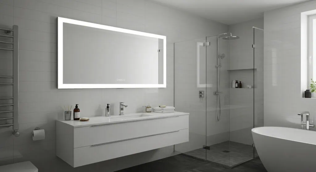 how to hang a frameless bathroom mirror