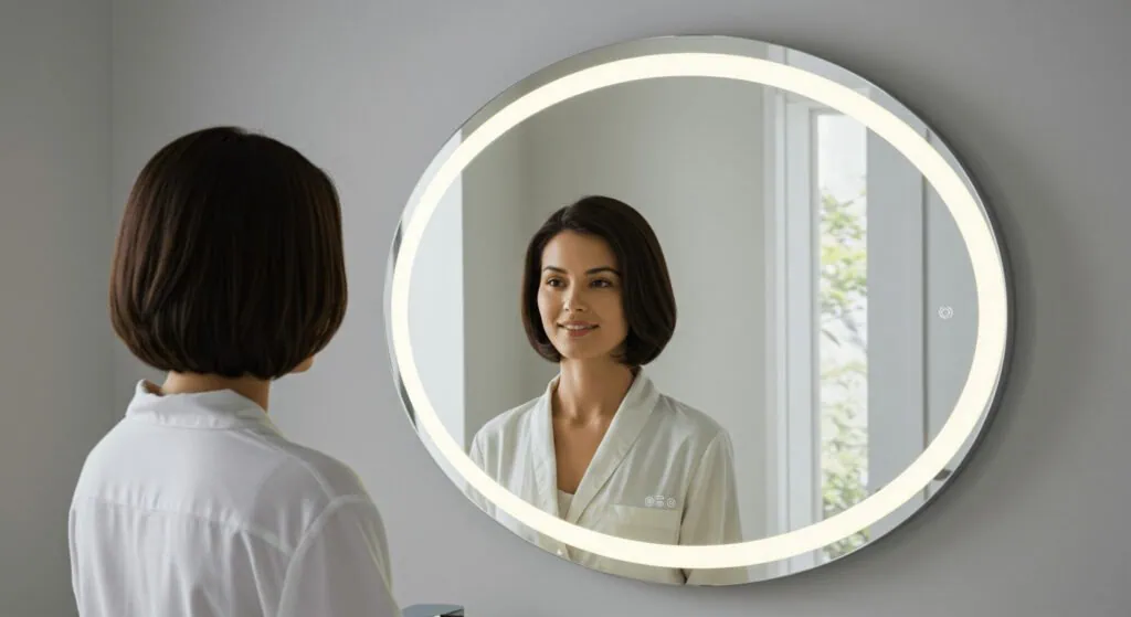 use a regular mirror in the bathroom